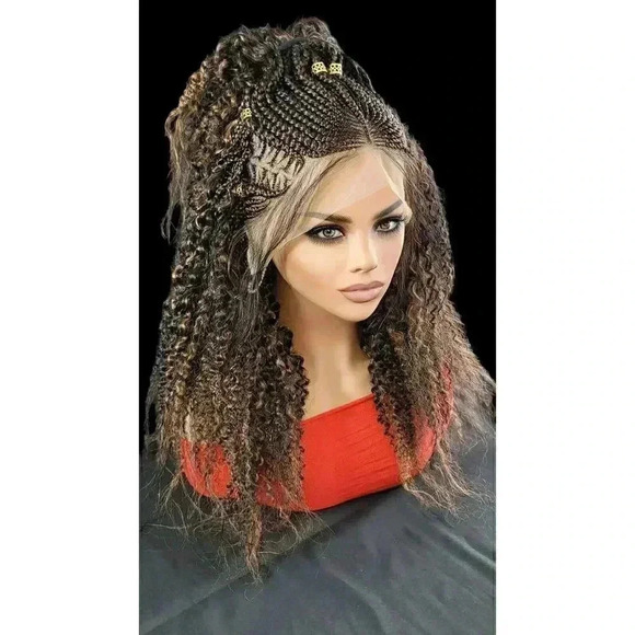 Handmade BraidedLace Wigs for Working Women -Versatile, Lightweight, NWT Ombre - Picture 4 of 15